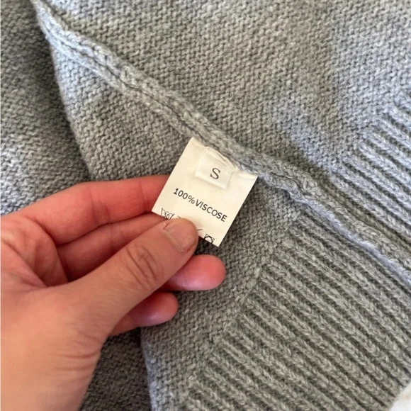 100% Viscose Grey Crewneck Cardigan Sweater - Size Small - Picture 5 of 14